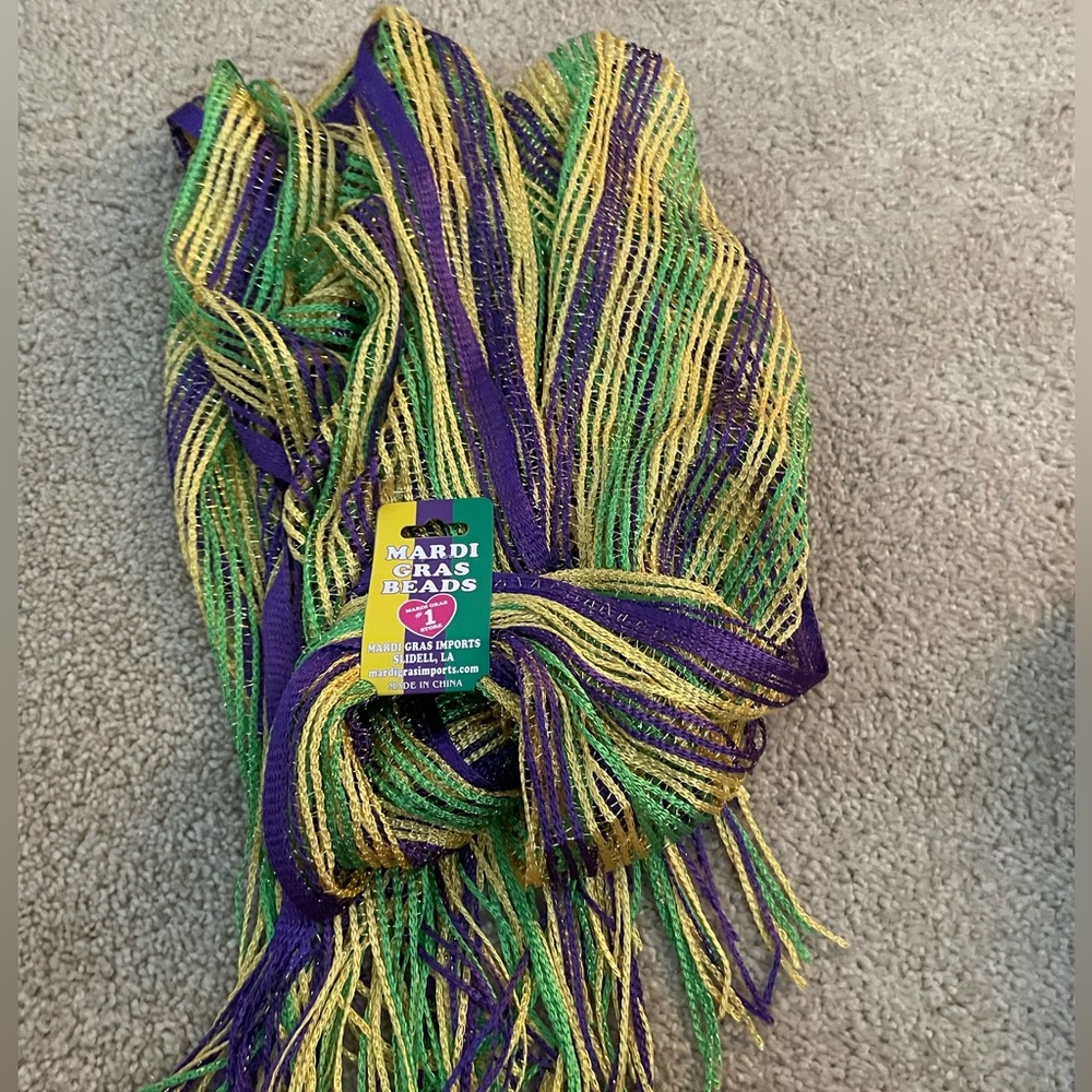Mardi Gras mesh scarf